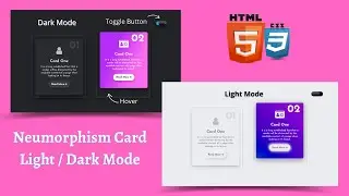 Neumorphism Card Light and Dark Mode Design using HTML and CSS I Wpshopmart