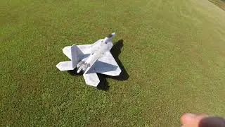 Freewing F-22 Raptor 90mm Flt 15 Maiden w/new FrSky X8R RX, Too tail heavy! Needs trim! Short flight