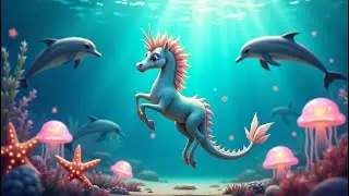 seahorse|#SeahorseDance 🌊🐠✨#UnderwaterMagic 🐚💙#DancingSeahorse 💃🐎#OceanFantasy 🌊#viralpoem #cartoon