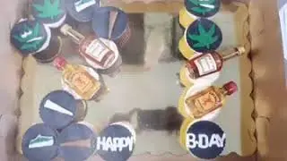 Marijuana Happy Birthday Cake