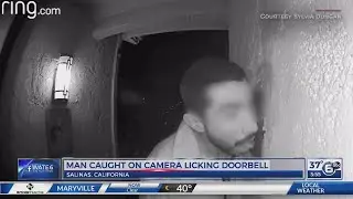 California man caught on camera licking doorbell