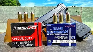 Тест баллистического геля Sinterfire против Fiocchi Blue Guardian .40S&W