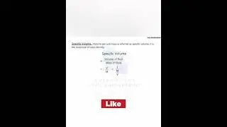 Specific volume in fluid mechanics #shorts, #youtubeshorts, #c4ce, #education #trending #F.M