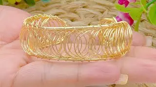 Brazalete s&uacute;per elegante en alambrismo😍✨