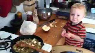 Harry making pulled pork hash