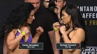 Karine Gevorgyan vs. Rachael Ostovich-Berdon - Weigh-in Face-Off - (The Ultimate Fighter 26 Finale)