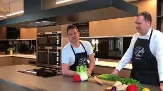 Scott Bridger and Peter Wilkinson chat kitchens.