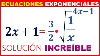 ECUACIÓN EXPONENCIAL 👉Solución INCREÍBLE 😱 [ Ejercicio 1 ]