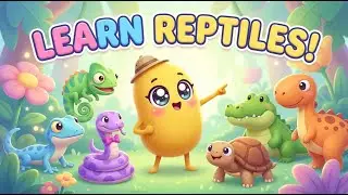 Learn Reptile Names for Kids! 🦎🐍 Cute 3D Animals & Sounds | Lizard, Snake, Crocodile