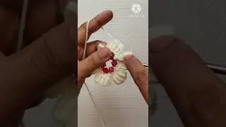 Crochet flower keychain/applique #shorts