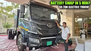 India&rsquo;s First 55 Ton Electric Truck with Battery Swap! | Blue Energy Motors EV Truck Review