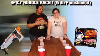 Spicy Noodle Eating Cup Flip Challenge (Say That 3 Times Fast)