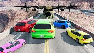 Big & Small Cars vs Slide Colors with Portal Trap vs Way of Death - BeamNG.Drive