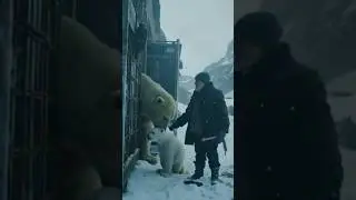 Trapped! Polar Bear Mom Saved by Her Cub and a Kind Old Man - #animals #rescue #polarbear #shorts
