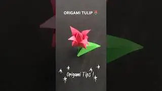 EASY PAPER TULIP ORIGAMI STEP BY STEP | ORIGAMI FLOWER TULIP FOLDING INSTRUCTIONS |