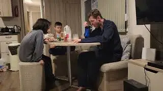 I eat dinner with my family