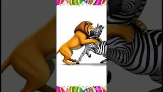 Lion zebra ko maar Diya #cartoon #animal #shortvideo
