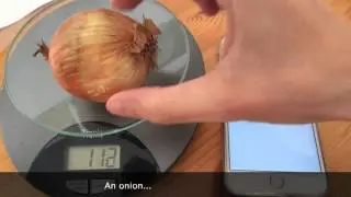 Using an iPhone 6s Plus and its 3D Touch feature as kitchen scale...