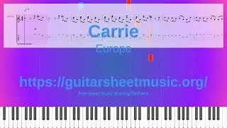 Carrie Sheet Music Free, Europe Synthesia Piano