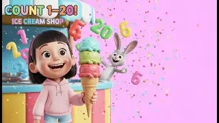 Counting Ice Cream Scoops 🍦 Learn Numbers 1 to 20 | 3D Cartoon for Kids