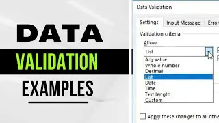 The Power Of DATA VALIDATION function In Excel !!!