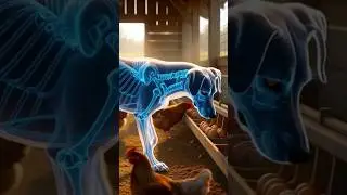 X-ray Dog Working on a Chicken Farm! 🐔🐶 #shorts #shortvideo #viralvideo