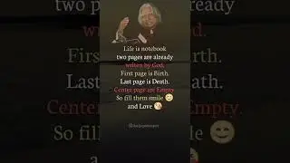 Life = Notebook | God Wrote 2 Pages... Fill Rest with Smile & Love 😊 | Kalam