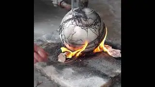 Horse hair Raku firing