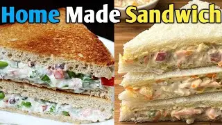 Home Made Veg Club Sandwich |Onion,Tomato,Cucumber,Capsicum Sandwich |Veg Grill Sandwich,