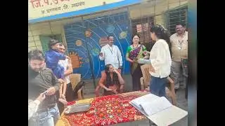 MSPA अंतर्गत बांभोरी प्रचा ता धरणगाव प्राथमिक शाळेची पाहणी करताना CEO जि.प.जळगांव