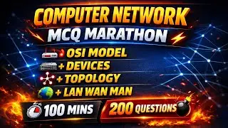 🚨 Computer Network One-Liner MCQ Marathon 🔥100 Mins = 200 Questions 💣