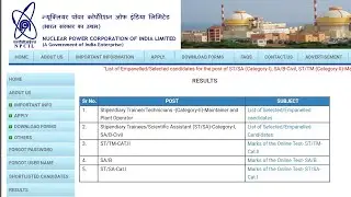 NPCIL Kakrapar 2018 Result | NPCIL Kakrapar Result | NPCIL Result  | NPCIL HRM/02/2018 Result