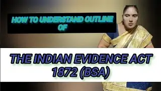 how to understand outline of the Indian evidence act1872, (BSA)
