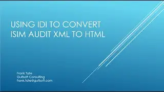 Using IDI to convert ISIM XML Audit data to HTML