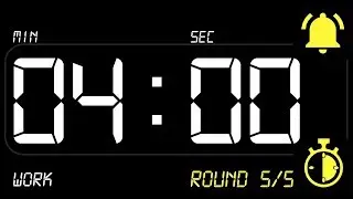 ⏰ INTERVAL [4x3] Timer 4 Minutes WORK / 3 Minutes REST ((BEEP)) 🔔 - Countdown with Alarm