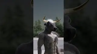 Sleepy Minotaur | Blender Hairflow Addon Test    #blender #3dsimulation #animation