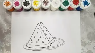 Drawing and painting magic watermelon 🍉 