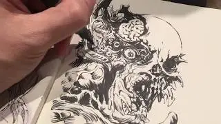 Draw freestyle Monsters and creature with a Pentel Brush Pen