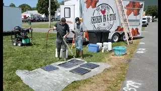 Washing Food Trucks at the Grange Fair with thorough Hood Cleaning