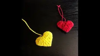 DIY Yarn hearts | How to make a wool hearts | Valentine Yarn heart | Wooly Heart decorations