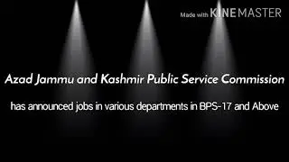 Jobs In Azad Kashmir Public Service Commission