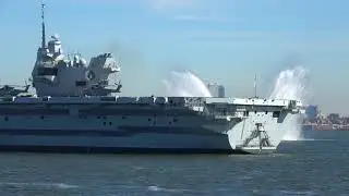 Aircraft carrier HMS Queen Elizabeth arrives in NYC for first US visit