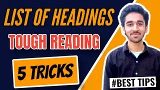 IELTS READING TIPS | LIST OF HEADINGS | IELTS READING TIPS AND TRICKS