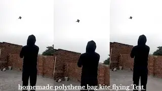 DIY Polythene Bag Broom sticks kites flying Test Homemade kite flying Patang kaise udaye Pipas