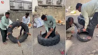 Old tyre Chair making - Best idea from waste items #oldtyre #chair