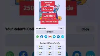 Diamond Wala login kare referral code ke sath pae100 coin extra register kare#250 #shorts#code#love