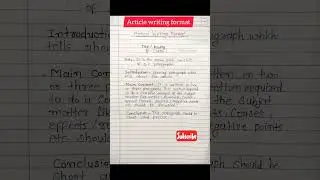 Article writing l Article writing format l Article writing class 4,5,6,7,8,9,10,11,12