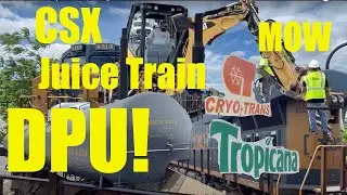CSX 946, 5459, Juice Train Tropicana with Garbage Containers DPU 3223