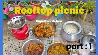 Rooftop Picnic Cooking 🏡 Easy Chicken Curry & Rice | Indian Outdoor Cooking