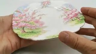 Royal Albert Blossom Time China Square Side Plate | Vintage Farmhouse Antiques #royalalbert